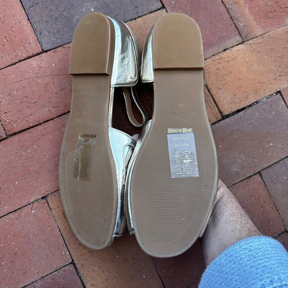 Otto + Ivy Lola Gold Leather Flat Plus Wide Larger Sizes Sandals NWOT 43 / 11 - Picture 7 of 10